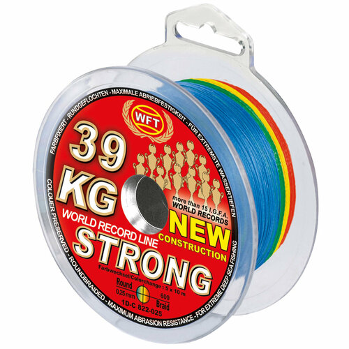 леска плетёная wft kg strong chartreuse 150 012 Леска плетёная WFT KG STRONG Multicolor 600/025