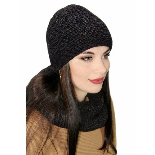 фото Шапка lemmex комплект "чесси" стойка-хомут, размер 55-56, коричневый