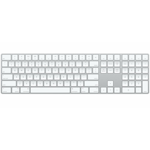 Клавиатура Apple Magic Keyboard с английской раскладкой и цифровой панелью Silver серебристый, Silver, белый