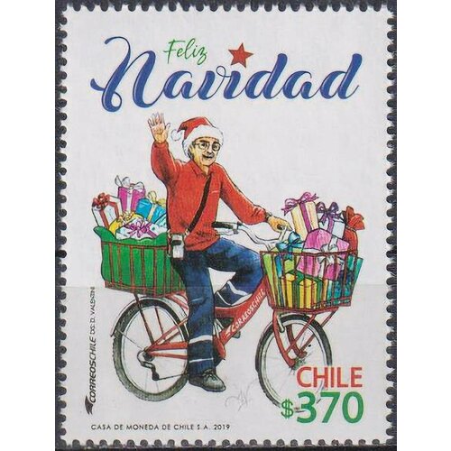 Почтовые марки Чили 2019г. Рождество Велосипеды, Рождество MNH