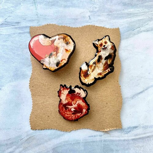 Комплект значков Ramona, оранжевый