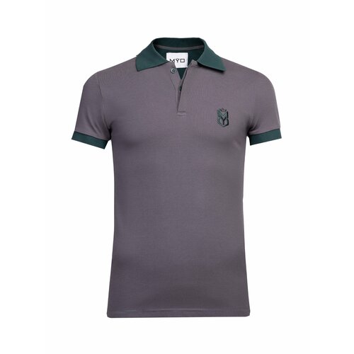 фото Поло myo, размер l, зеленый, серый