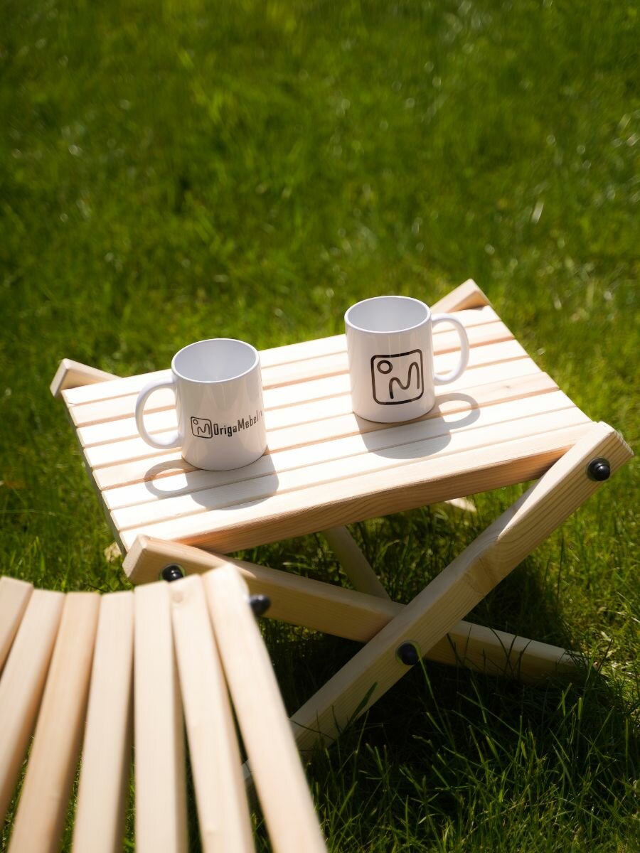 Комплект 2 стула деревянных со столиком Релакс без шлифовки - фотография № 12