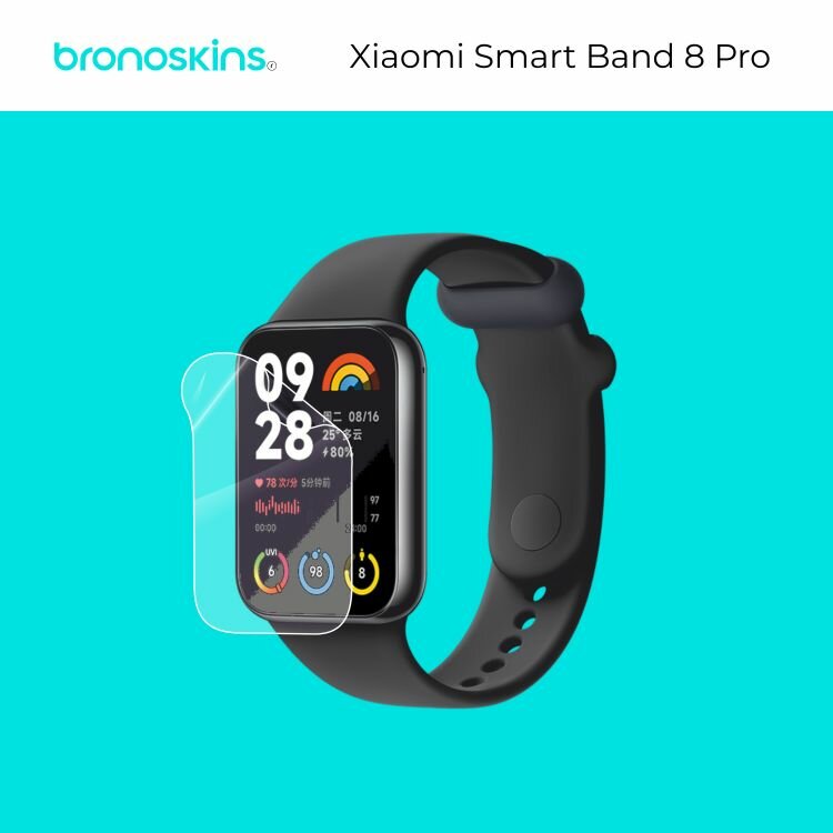 Глянцевая, Защитная пленка на экран смарт-часов Xiaomi Smart Band 8 Pro