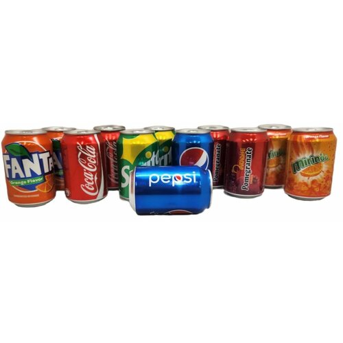 Набор газированных напитков 12 шт. х 300 мл. Оригинальные (Coca-cola, Paradise Pomegranate, Pepsi, Sprite, Fanta, Mirinda)