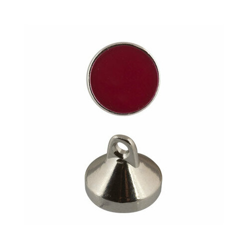 Пуговица металлическая Gamma MB 0123 16  ( 10 мм) 5 штук цвет №4/059 никель/красный