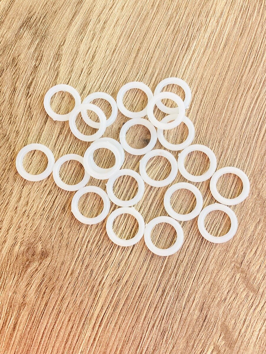 Кольца ковровые Простые Мелочи, круглые, пластик, белые, 20 шт. — фото 1