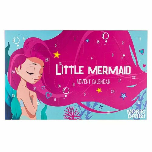 MORIKI DORIKI Адвент-календарь Little Mermaid 6 шт разноцветные мягкие милые кольца из пвх в форме русалки для подарка