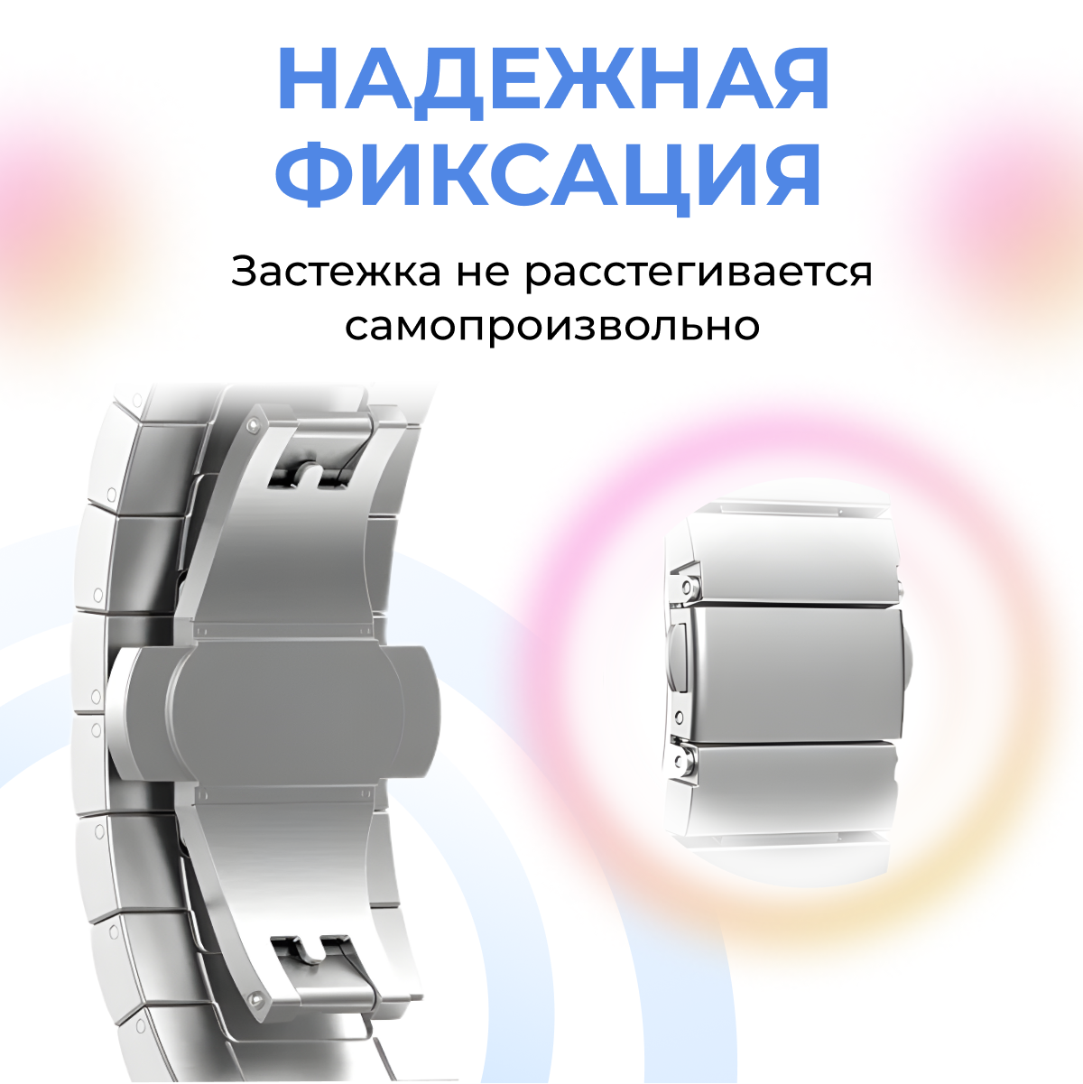 Металлический ремешок для часов Samsung Galaxy Watch, Huawei, Honor, Amazfit, Xiaomi, Garmin, Fossil / 20 mm / Блочный стальной браслет / Серебро