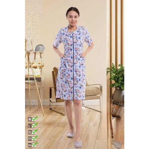 фото Халат samo, размер 50, голубой