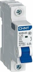 Автоматический выключатель CHINT NXB-63 1P 6kA C20 А