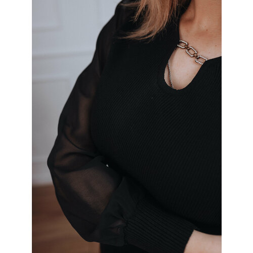 фото Блуза , размер 44-46, черный amg style 