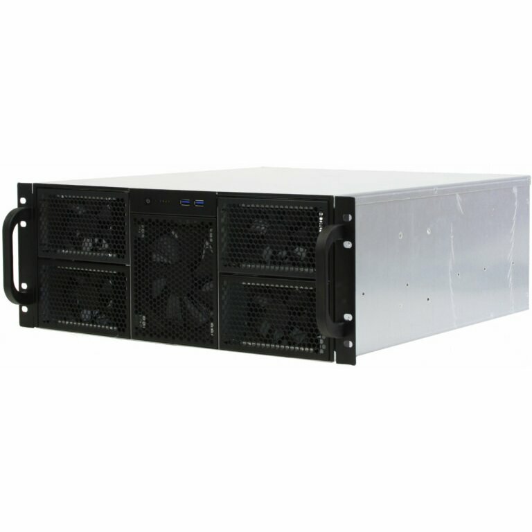 Корпус серверный 4U Procase RE411-D0H16-E-55 0x5.25+16HDD, черный, без блока питания, глубина 550мм, MB EATX 12"x13"