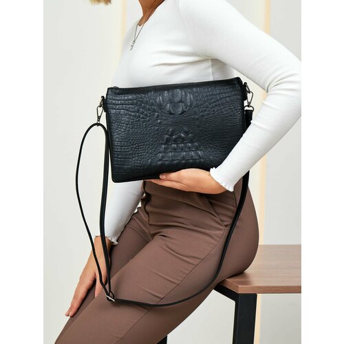 Сумка кросс-боди LILL'SIYA, фактура рельефная, черный