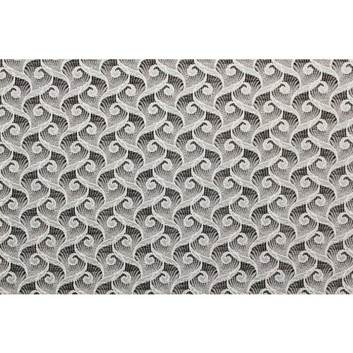 Ткань Жаккард-стрейч чёрно-белый с мелким узором завитками, ш155см, 0,5 м