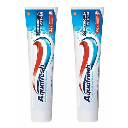 Aquafresh Зубная паста З+ Освежающе-мятная, 100 мл, 2 шт/