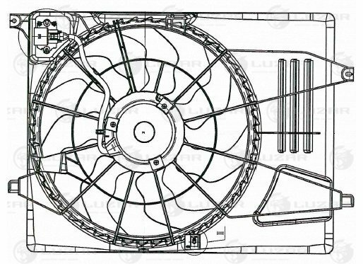 Вентилятор охлаждения с кожухом Hyundai Tuscon (15-)/KIA Sportage (16-) 2.0i (LFK 0876)