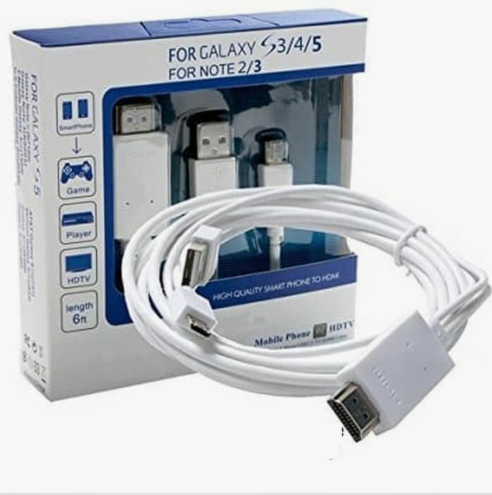 Кабель-переходник HDTV-USB-MicroUSB11pin микс для подключения смартфона Galaxy S3-S4-S5 к монитору