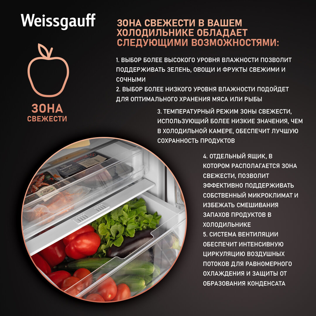 Холодильник Weissgauff Wrki 178 Total NoFrost Premium BioFresh (431406) - фото №4