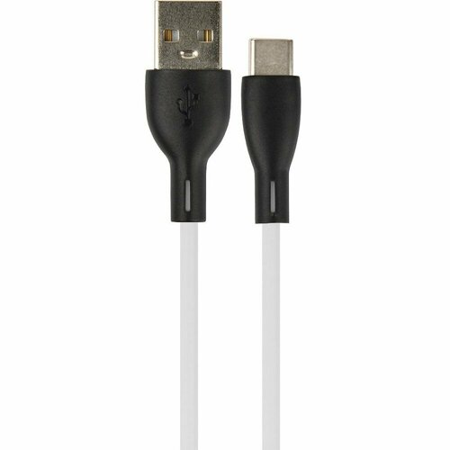 Perfeo кабели Кабель USB A вилка - C вилка, 2.4A, белый, силикон, длина 1 м, SILICON U4716