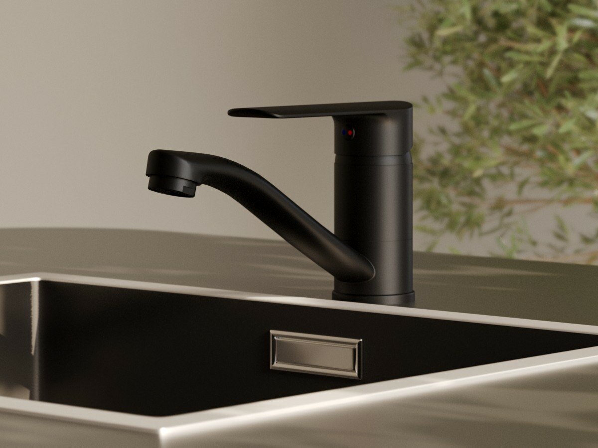 фото Смеситель для кухни и раковины ESKO черный поворотный