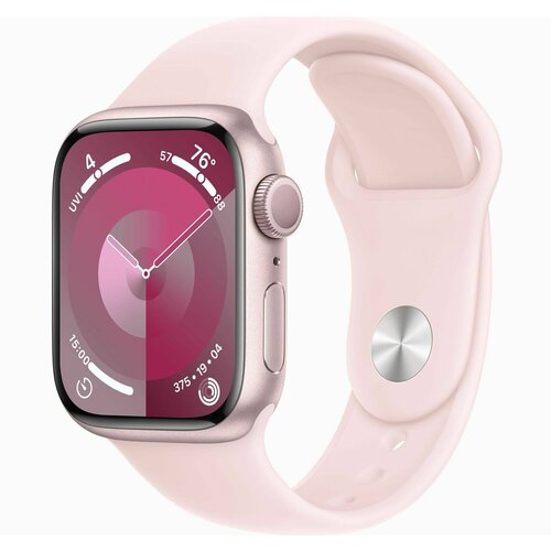 Умные часы Apple Watch Series 9 GPS 41mm Pink Aluminium Case with Light Pink Sport Band - ML 4320000₽
