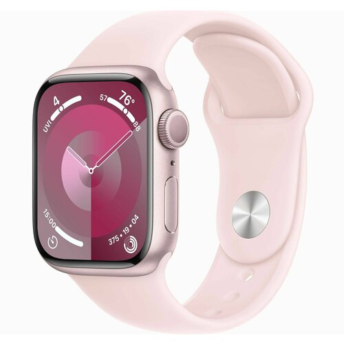 Умные часы Apple Watch Series 9 GPS 41mm Pink Aluminium Case with Light Pink Sport Band - M/L