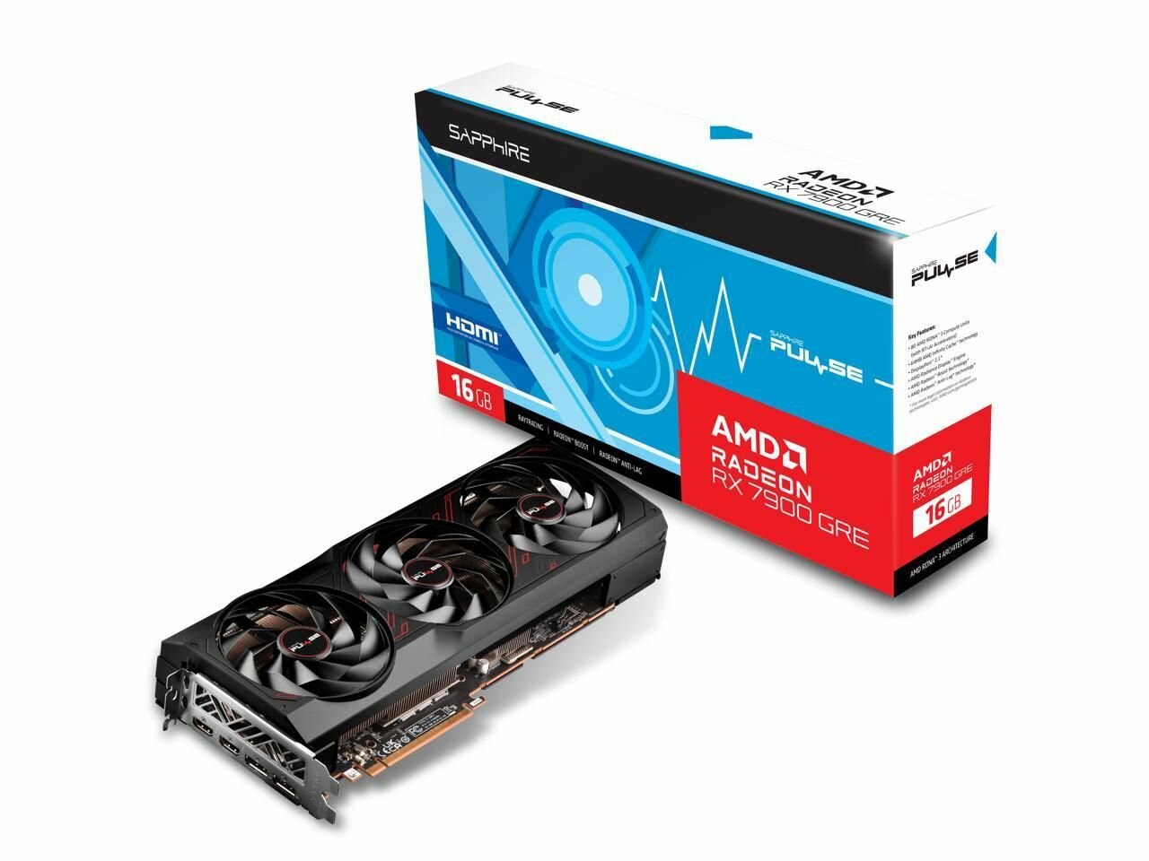 Видеокарта Sapphire RX7900GRE PULSE GAMING OC 16GB GDDR6 256bit 2xDP 2xHDMI 3FAN