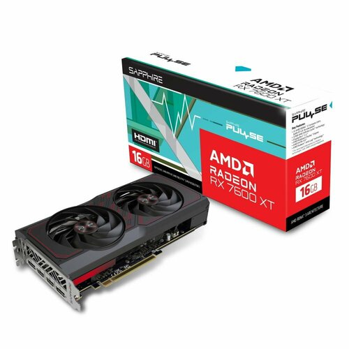 Видеокарта Sapphire RX7600XT PULSE GAMING OC 16GB GDDR6 128bit 2xDP 2xHDMI 2FAN видеокарта sapphire nitro amd radeon rx 7900 xt gaming oc vapor x 2220mhz pci e 20480mb 20000mhz 320 bit 2xdp 2xhdmi 11323 01 40g