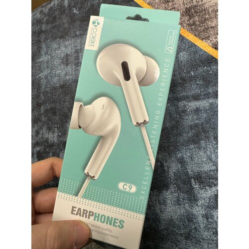 Проводные наушники капельки с микрофоном Cokike C9 116 Дцб 130см 16 Ом разъем 35мм для старых телефонов магнитолы радио MP3-плеера VR-оч 588₽