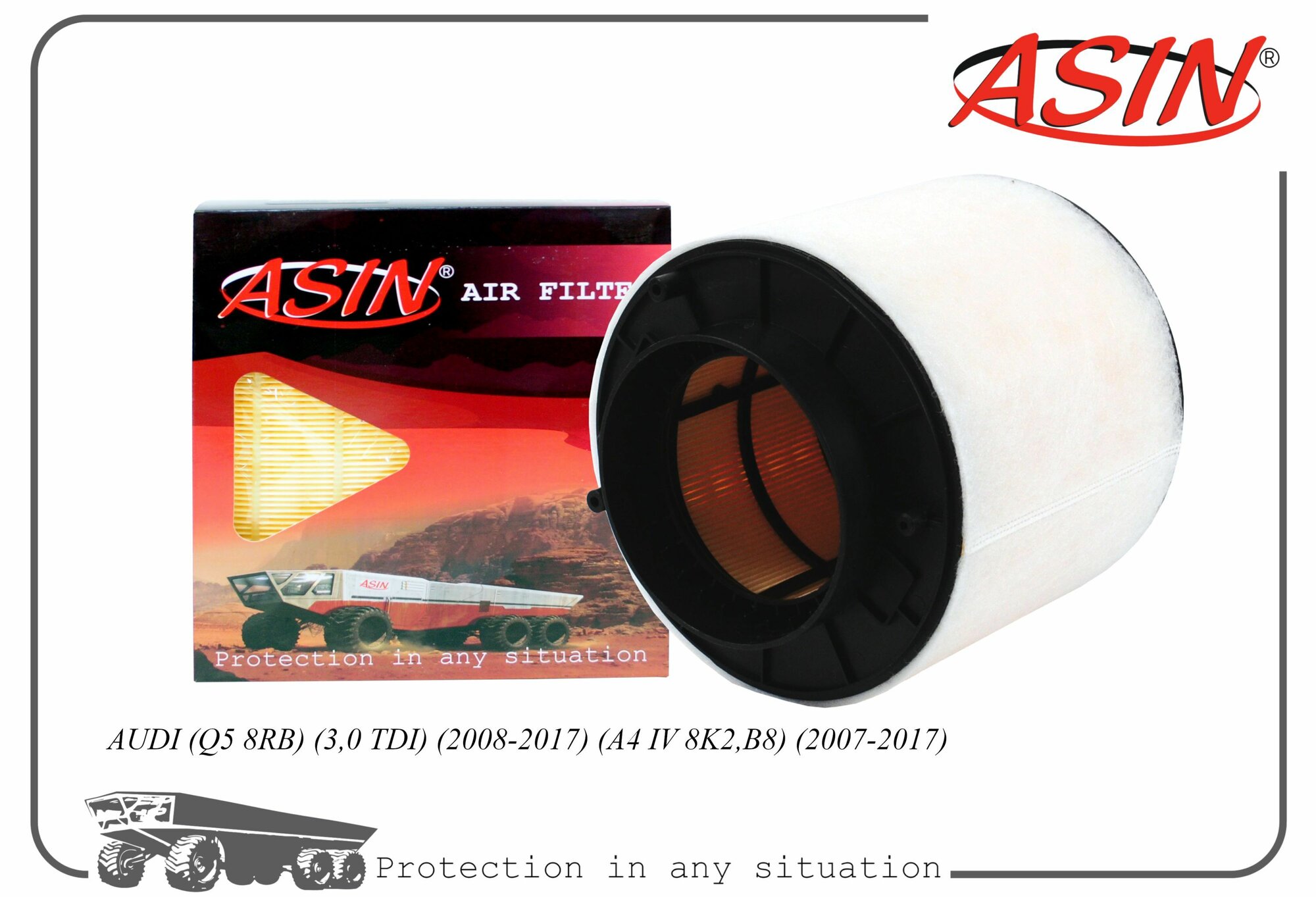 Фильтр воздушный 8K0133843D/ASIN. FA2819 для AUDI Q5 8RB 3,0 TDI 2008-2017 A4 IV 8K2, B8 2007-2017