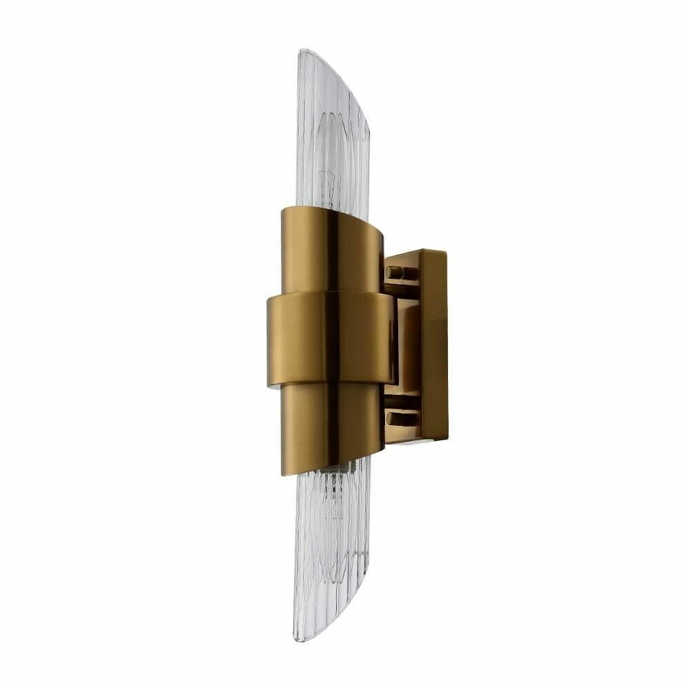 Бра Crystal Lux с лампочками JUSTO AP2 BRASS+Lamps E14 Свеча - фото №4