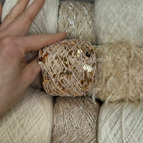 Набор итальянской фантазийной пряжи. Аврора. Вес набора: 500гр