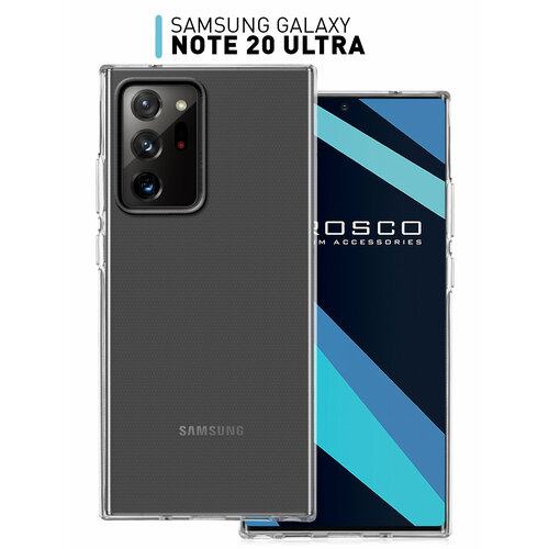 Силиконовый чехол для Samsung Galaxy Note 20 Ultra (Самсунг Галакси Нот 20 ультра) тонкий чехол с защитой блока камер ROSCO, гибкий прозрачный