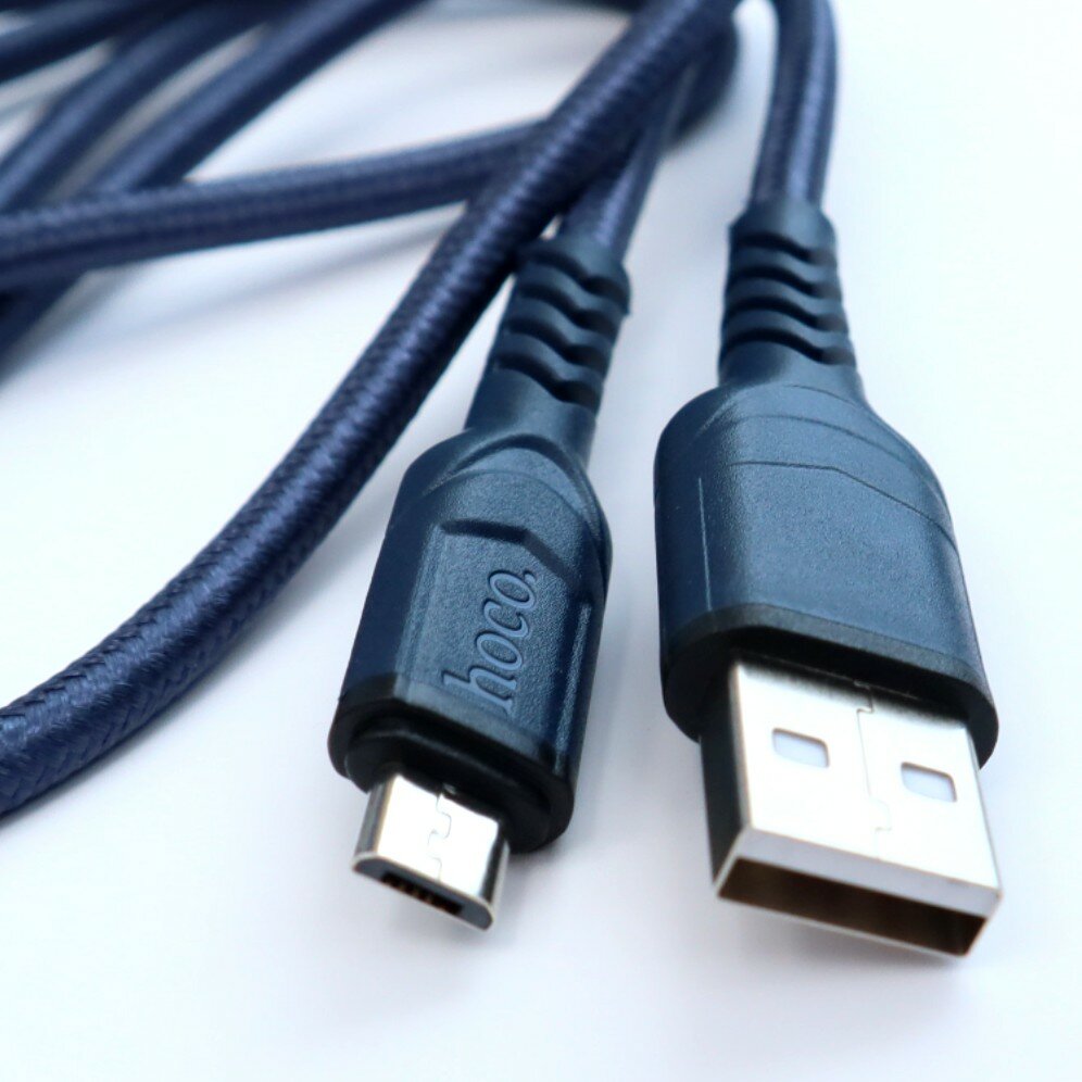 Кабель Hoco X59 Victory USB - microUSB, 1м, синий