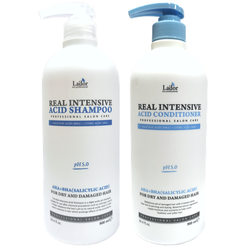 Интенсивный Шампунь и кондиционер для поврежденных волос Real Intensive Acid Shampoo & Conditioner 2 x 900 мл шампунь для волос lador шампунь для поврежденных волос damage protector acid shampo