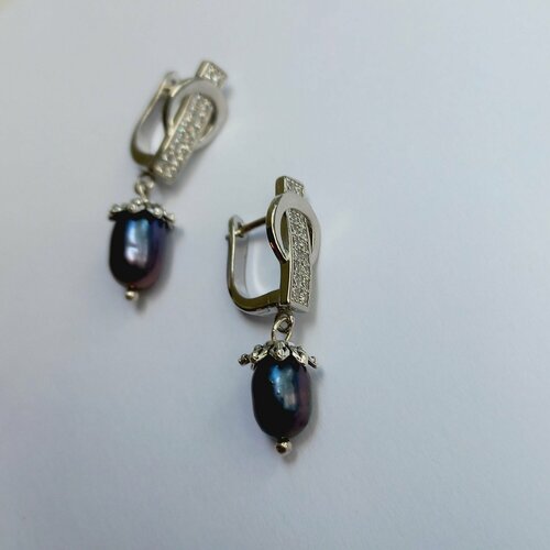 Серьги ARMONIA, жемчуг культивированный, черный