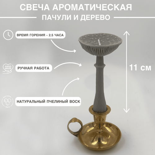Свеча Гриб Мухомор перезрелый серого цвета 800₽