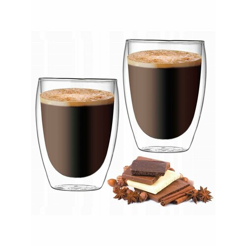 Набор стаканов из двухслойного стекла 350 мл 2 шт 1069₽