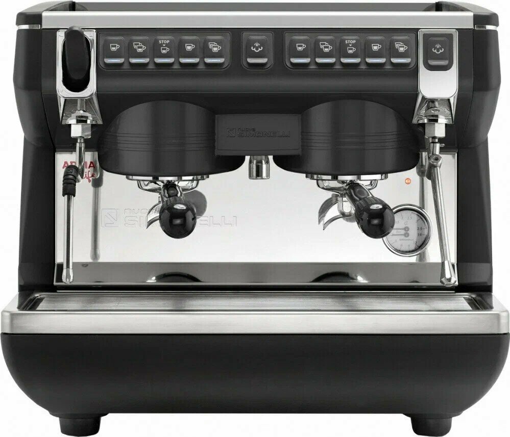 Кофемашина-автомат Nuova Simonelli Appia Life Compact 2Gr V 220V black +economizer+high groups традиционная с 2 высокими группами и экономайзером