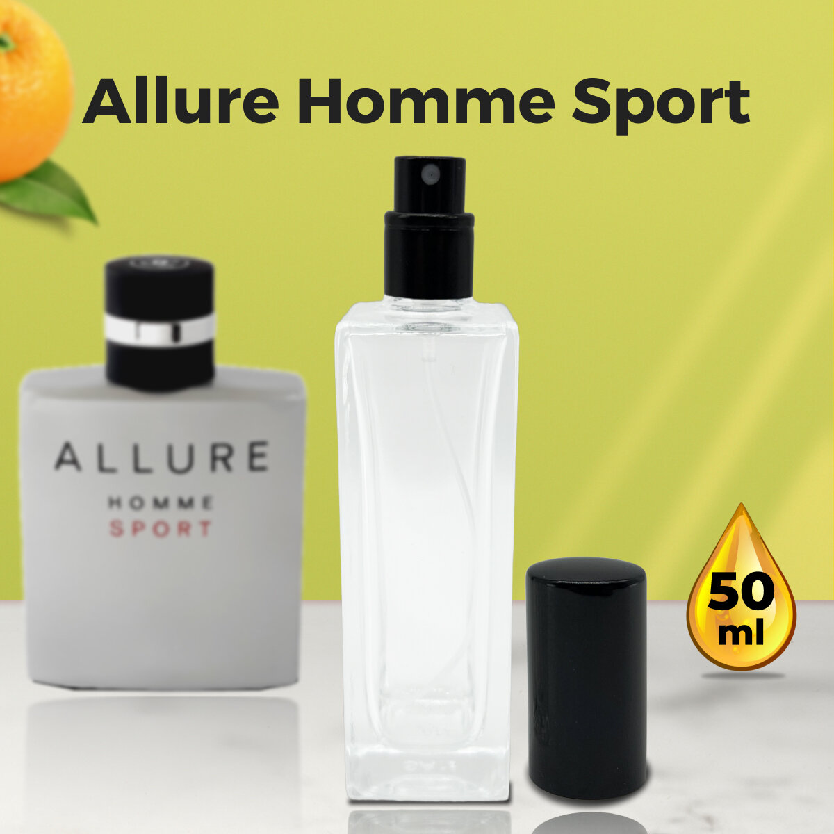 "Allure Homme Sport" - Духи мужские 50 мл + подарок 1 мл другого аромата