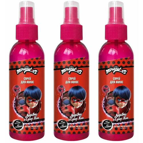 Спрей для волос детский Miraculous Леди Баг и Супер-Кот Чудесная Леди Баг легкое расчесывание 150 мл 3 шт 1447₽