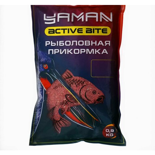 Прикормка Yaman Active Bite Карп, слива, цвет красный, 900 г