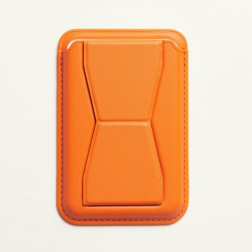 Картхолдер для Apple iPhone Leather Wallet MagSafe / Картхолдер для iPhone / MagSafe / Картхолдер кошелек для Apple iPhone / Оранжевый