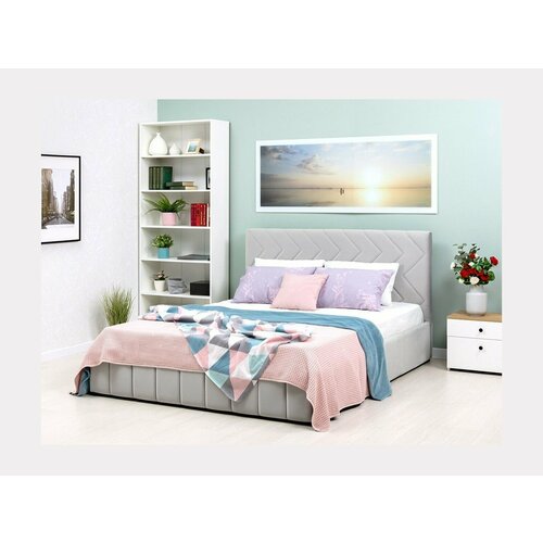 Милана кровать 160 Tenerife silver светло-серый 53543₽