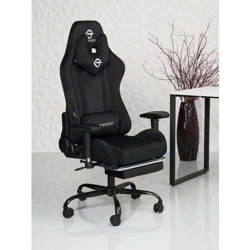 Игровое компьютерное кресло GT Racer 305F цвет чёрный. Подножка в комплекте. черный