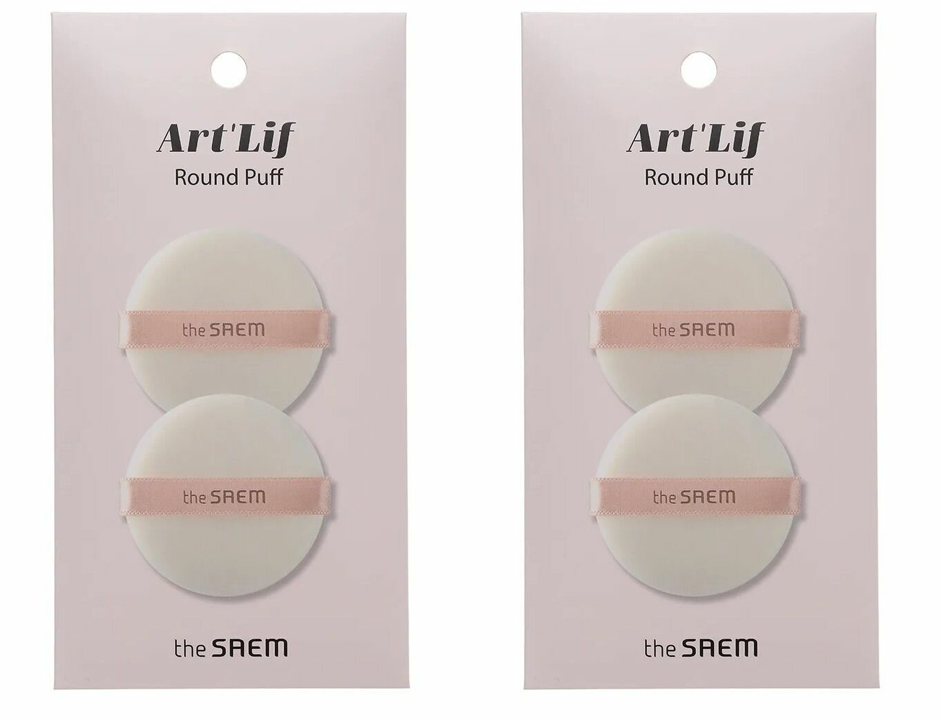 The Saem Спонж косметический Art'Lif Round Puff, 2 шт/уп, 2 уп