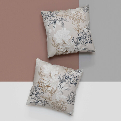 Наволочки 70х70 2 шт Galtex Симфония серо-бежевый бязь, 100% хлопок