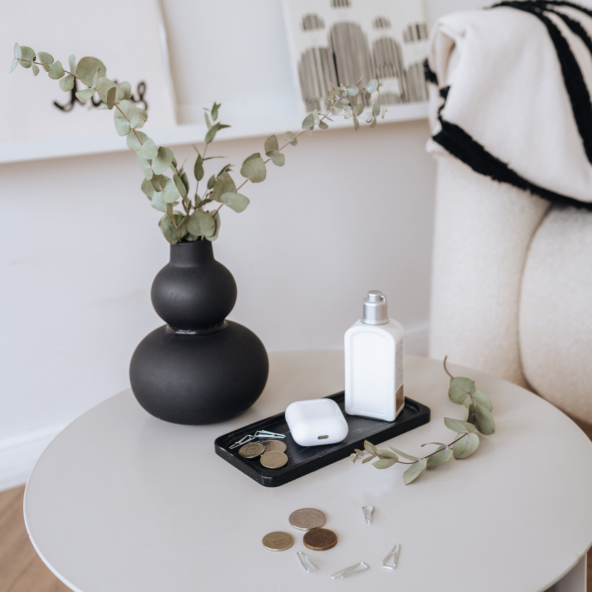 Картинки Интерьерный поднос/подставка из искусственного камня Haifisch, черный мрамор