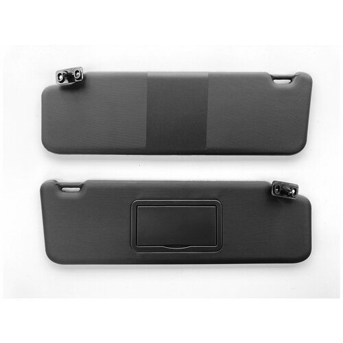 Козырьки солнцезащитные ВАЗ 1118 Калина, 2190, Datsun черные с зеркалом, к-т 2 шт